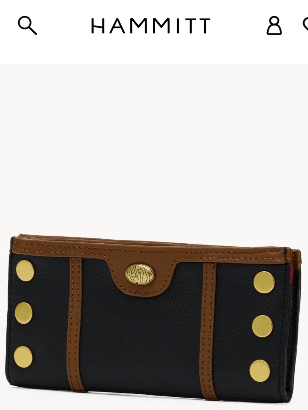 NWT🌷Hammitt 110 North Leather Wallet in East End/ Antique Gold